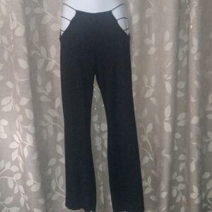~Adika Size Small Stretchy Black Pants With Cut Out Hips